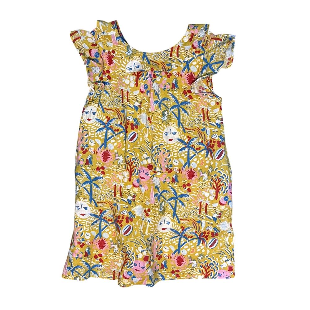 Roller Rabbit Girls Linen Dress in Yellow Sun Print Size 8